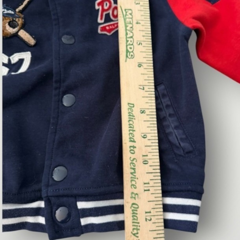 Polo Ralph Lauren Varsity Jacket Toddler 18M Navy Polo Bear Baseball 67 Preppy - Picture 5 of 11